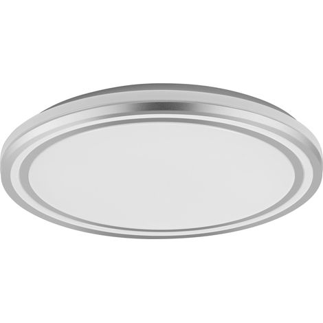 OSRAM Plafonnier LED ORBIS Helman, blanc/argent, 24 W, 1500 lm, 3000 K, 830 blanc chaud agréable, 390 mm de diamètre, vis de montage et chevilles incluses (1/4)