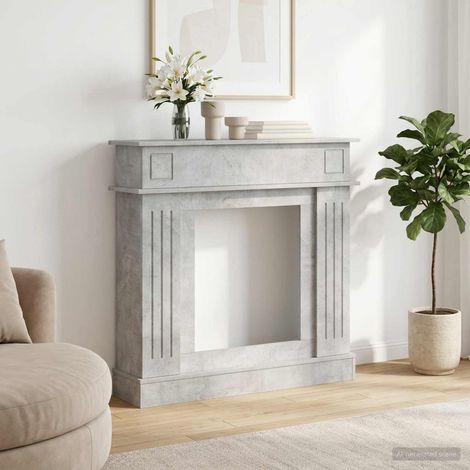 vidaXL Cornice per camino Grigio Cemento 102 x 26 x 100 cm