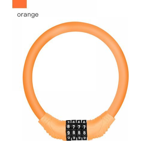 Orange Bicycle Lock Cable with Code Mini Portable Ring Cycling Equipment