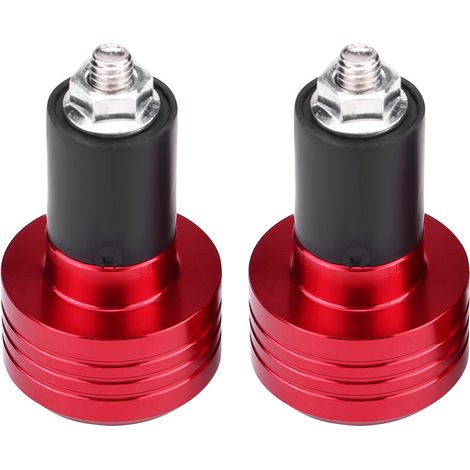 Decdeal Paire d'embouts de guidon de moto universels en aluminium de 22mm, bouchon d'équilibre de poids rouge (1/5)