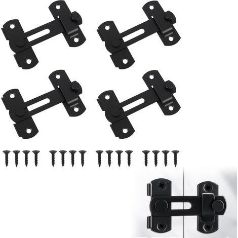 4PCS Verrou de porte exterieur À 180 °,Serrure Pour Porte D’Armoire, Porte Pour Animaux, Salle De Bain, Garage (1/5)