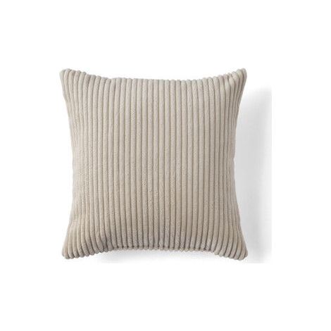 1 coussin velours côtelé, 37x37 cm, beige, pour canapé ou fauteuil contemporain