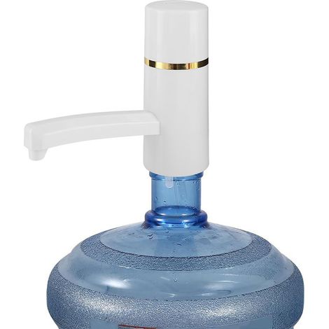 Tragbare, kabellose, per USB aufladbare elektrische Wasserflasche, automatische Wasserpumpe für Flaschen, weißer Wasserspender, für Reisen und den Gebrauch zu Hause. (1/5)