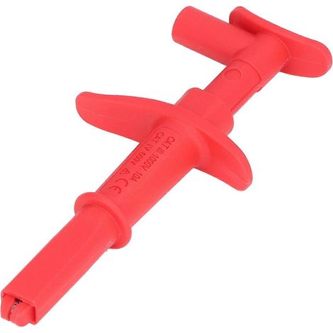 Krokodilklemmen-Prüfhaken, speziell für Multimeter, zur präzisen Erkennung und Reparatur, 30043Rot