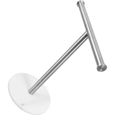 Support Porte-Serviettes INOX T-Forme avec Base Marbre Rangement Compact pour Serviettes de Bain Accessoire Stable et Résistant pour Comptoir Salle de Bain (1/5)