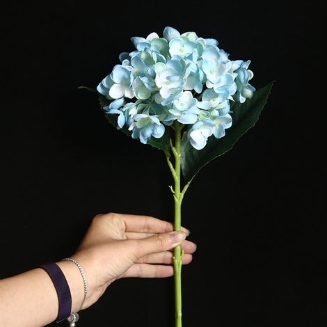 Hydrangea Artificielle - Fleur en Soie et Plastique - Décoration Intérieure Mariage Fête Maison - Longueur 46 cm - 1 Pièce (1/3)