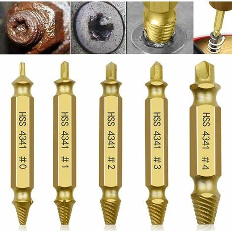 Damaged screw extraction kit, stripped screw extractor, broken thread titanium extractor, stud maintenance tools, screw removal tool, broken bolt extractor and (1/4)
