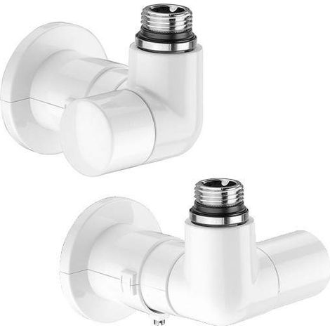 Paire de robinets high-style double équerre Caleffi 4003-4004 Gauche - blanc