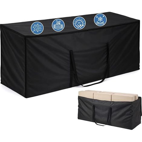 XL Garden Cushion Storage Bag, Water Resistant Oxford 420D 200 x 60 x 80 cm, Outdoor Storage for Patio Cushions with Handles and Zip, for Cushions (1/5)