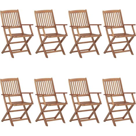 Maison Exclusive - Klappbare Gartenstühle 8 Stk. mit Kissen Massi