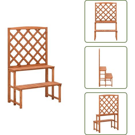 The Living Store Fioriera con Traliccio 70x42x115cm Massello di Abete - Fioriera in legno