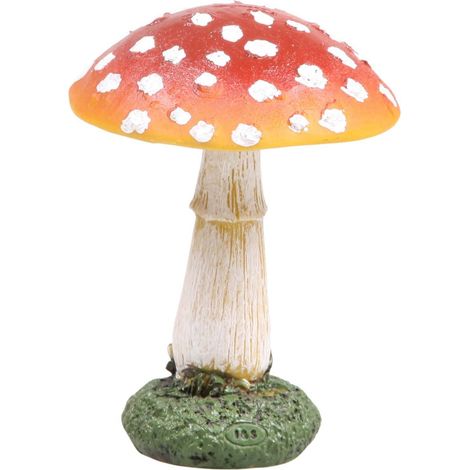 Champignon dans l'herbe en résine Rond - hauteur 13 cm