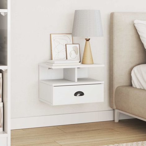 vidaXL Armadio da Notte con cassetto HILL Bianco 40 x 31 x 27 cm