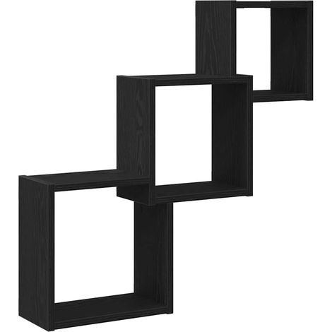 Maison Exclusive - Mensole a Cubo Parete Rovere Nero 68x15x68 cm Legno Multistrato