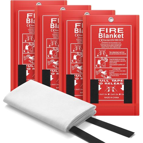 Couverture Anti-feu pour Maison Cuisine 100x100cm Couverture Anti-feu en Fibre de Verre d'urgence Protection Ignifuge Isolation Thermique (1/5)