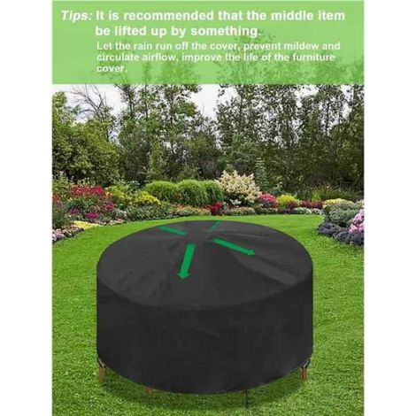 Housse de mobilier de jardin - - Ronde - Imperméable - Résistante aux UV - 230x110CM (1/3)