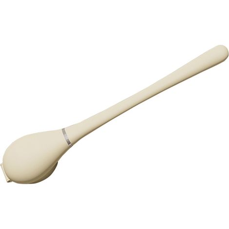 Brosse de toilette en silicone blanc crème, innovante, légère et luxueuse, avec ouverture et fermeture automatiques. (1/5)