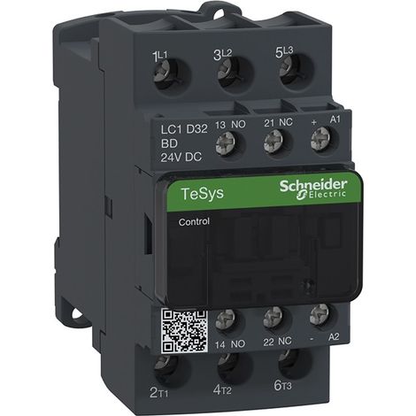 Contacteur TeSys LC1D 3P AC3 440V 32 A bobine 24 V CC - LC1D32BD (1/3)