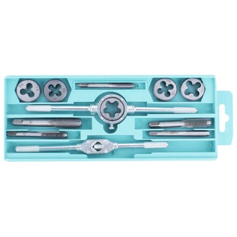 Coffret de 12 pièces tarauds et filières 12 métal Équipé de petites clés à tarauder et de petites clés à matrices (1/4)