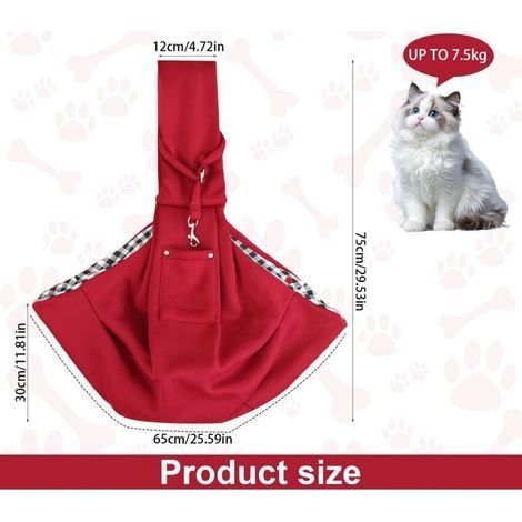 Burgunderrote Schultertragetaschen für Hunde mit einer Tragkraft von 7,5 kg, Hundeschultertasche, für Wanderungen und Outdoor-Aktivitäten (1/4)