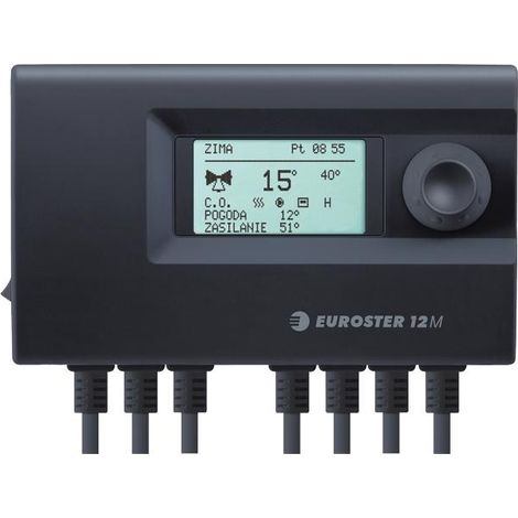 Euroster 12M - Regolatore programmabile per circuito di riscaldamento con compensazione climatica e valvola miscelatrice