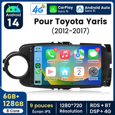 9 pouces Carplay Autoradio pour Toyota Yaris 2012-2017 Android 6+128GB JUNSUN (1/4)
