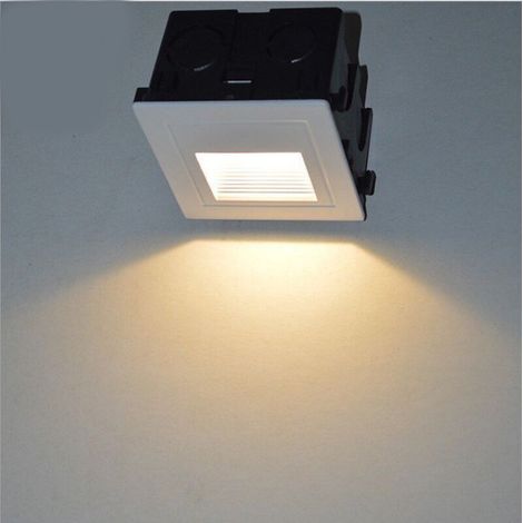 LED Spot Mural Encastré 3W Applique Murale Escalier Etape Lumière Lampe Détecteur de Mouvement Sol