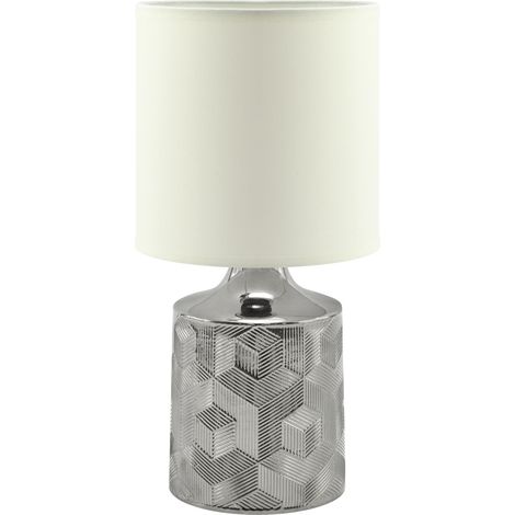 Lámpara de mesa cromada blanca 25W linda E14 Ideus 03785 (1/2)
