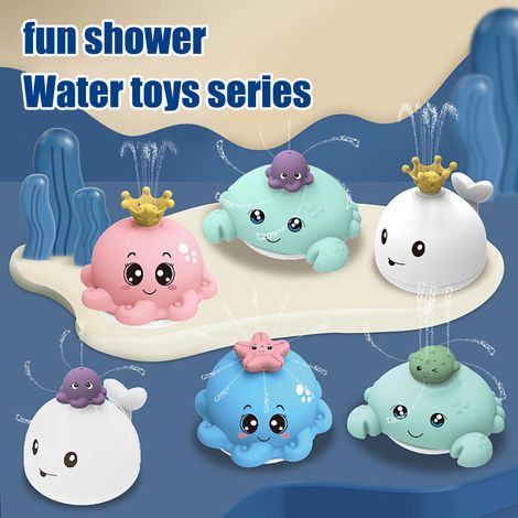 Jouet de bain pour enfants, douche, jet d'eau, arroseur électrique à induction, musique et lumières colorées (1/5)