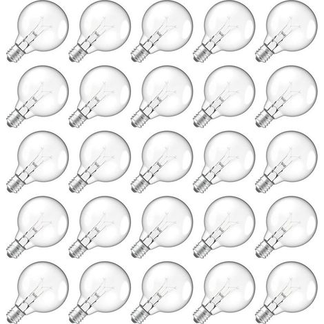Ampoules G40 lot de 25 – E12 7W 60 lm – Filament étanche – Pour guirlandes et décorations intérieures/extérieures – Lumière ambre (1/5)