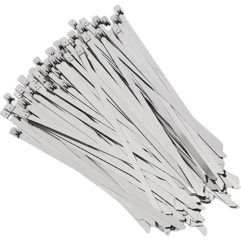 200 Kabelbinder aus Edelstahl, Breite 4,6 mm, selbstsichernd, für Kabel und Drähte (1/5)