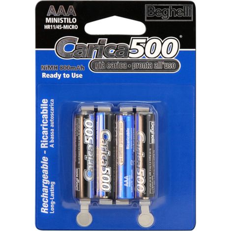 Batterie Pile Beghelli Ricaricabili Ministilo AAA - MAH800 Pezzi 4 (1/3)