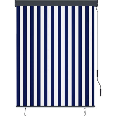 INLIFE Store roulant d'extérieur 120x250 cm Bleu et blanc (1/5)