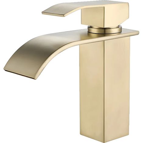 Robinet de lavabo cascade, acier inoxydable 304, siège de vanne de 35 mm, connecteur G1/2, installation à un trou, cartouche en céramique (1/5)