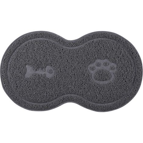 Silikon-Futtermatte für Katzen, wasserdicht und rutschfest, Futternapf-Unterlage für Hunde und Katzen, Wassernapf-Platzset, Triumph – Grau, 45 x 25 cm