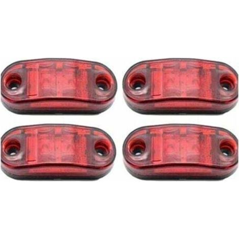 4 packs de feux de position latéraux à LED, 12-24V blanc rouge, feux d'avertissement double face, feux de stationnement de remorque de camion, feux de dégagement