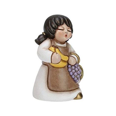 THUN® - Donna con Frutta - Versione Bianca - Statuine Presepe Classico - Ceramica - I Classici