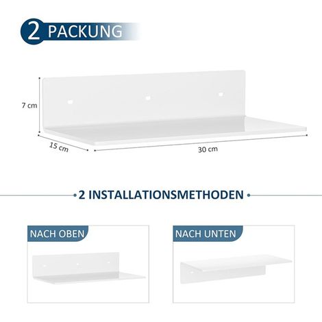 Available in two colors: white Material: acrylic Floating wall shelf for living room and bedroom Clever design. (1/5)