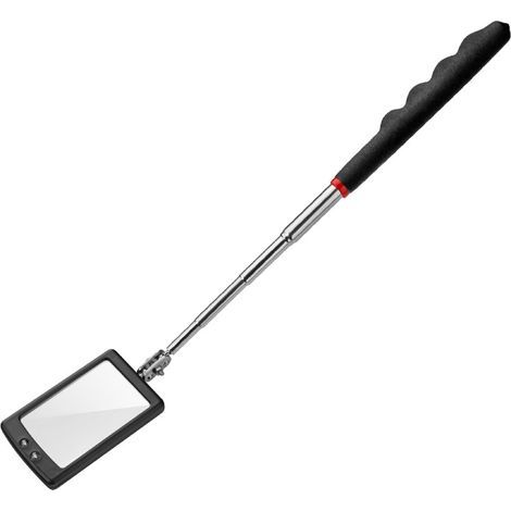 Rétroviseur télescopique avec LED, longueur 28 à 87 cm, miroir 40 x 65 mm (1/5)