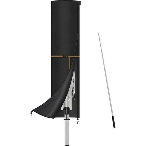 Parasol Cover with Pole, Heavy Duty Oxford Fabric Protective Cover for 3m, 4m, and 5m Parasols, Large Outdoor Cover for Cantilever Parasols, 240x57/57cm (1/4)