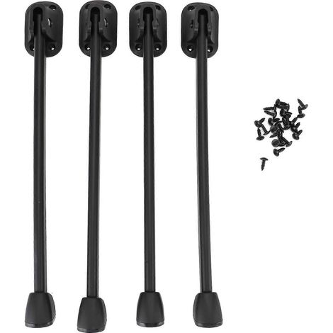 Lot de 4 pieds de meubles pliables en fer silicone robuste, adaptés aux tables basses, tables de camping, noirs, 350 mm/13,8 pouces. (1/5)