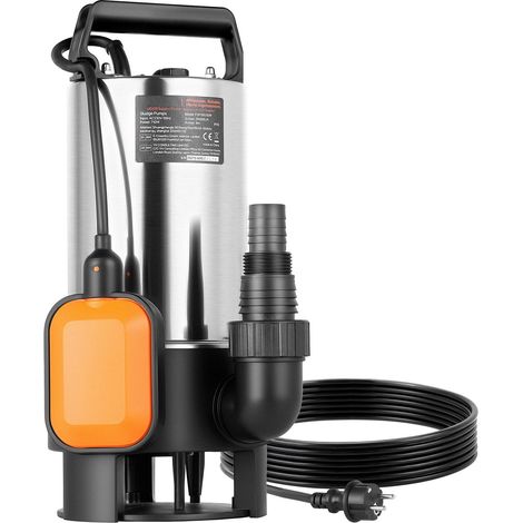 Pompe submersible 710W 20000 L/h, inox avec flotteur automatique, câble long, hauteur 9 m, piscine jardin étang (1/5)