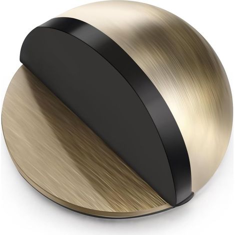 Butée de Porte de Sol Auto-Adhésives Butée de Porte en Acier Inoxydable Ovale Arrêt de Porte Poli avec Colle Butoir de Porte en Demi-Lune pour Protection de Mur Porte en Verre (Couleur Bronze) (1/5)