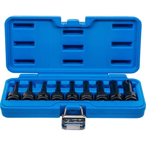 BGS Kraft-Bit-Einsatz-Satz Antrieb Innenvierkant 12,5 mm (1/2") T-Profil (für Torx) T20 - T70 9tlg. - 5480