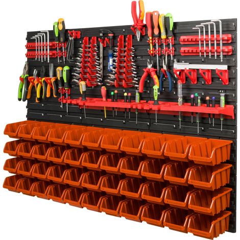 Tablero de herramientas para taller de 117x78 cm + 44 cubetas (1/5)