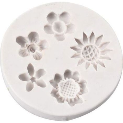 Moules en silicone pour mini-gâteaux en forme de fleurs, moules en résine pour fondant, roses, marguerites, petits moules à fleurs, (1/2)