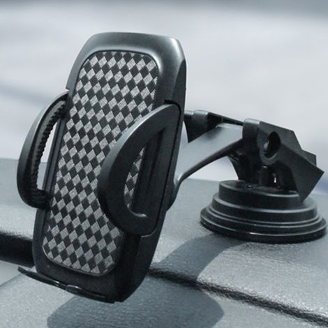 Support téléphone voiture rotatif 360°, support portable robuste et écologique, antidérapant, réglable, compatible smartphone, fixation stable pour tableau de bord. (1/5)