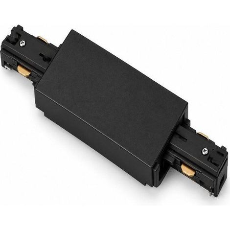 Connecteur Droit Rail Encastrable Monophasé Noir - SILAMP (1/2)