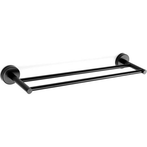 Portasalviette doppia barra 50cm in acciaio inox nero opaco  MIRA-N kamalu