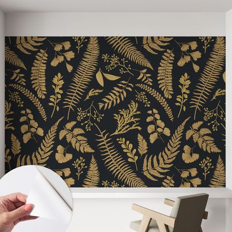 Tapete Selbstklebend - abwaschbar - trendige Wanddeko - elegant Fototapete Botanische Blätter 152x104 cm (1/5)